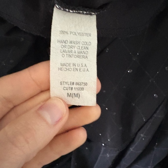 Vintage Rhapsody Little Black Dress w/Silver Diamond Pattern & Open Back - Picture 10 of 10